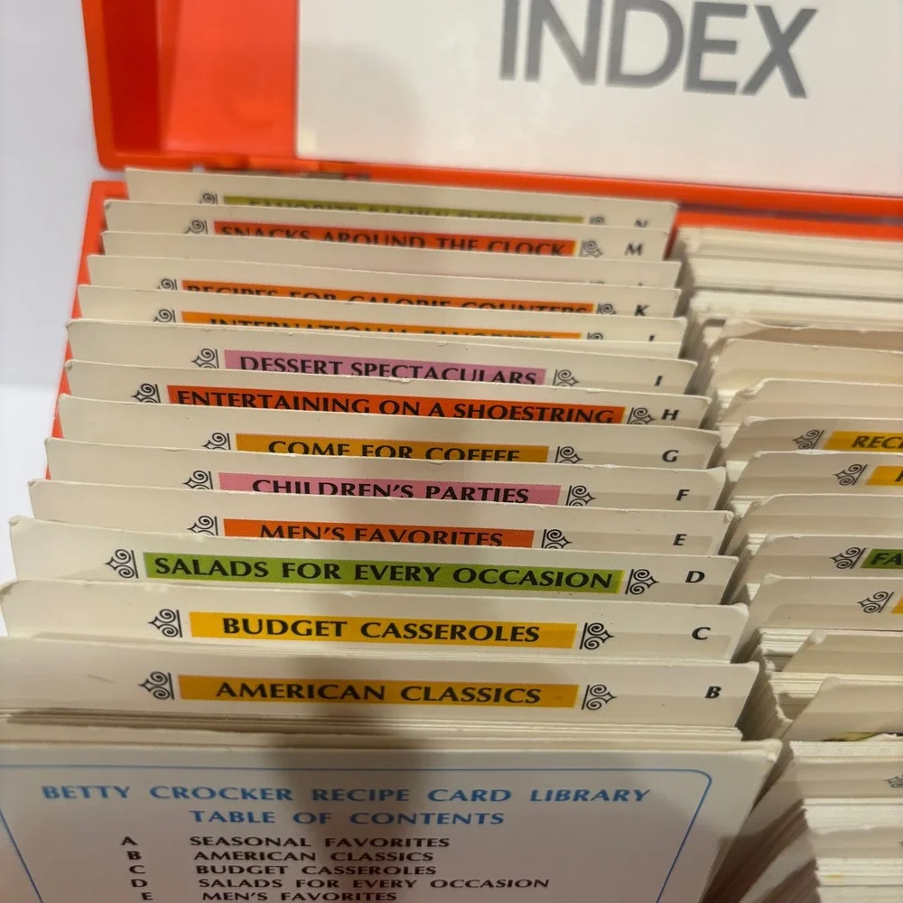 Vintage 1971 Betty Crocker Recipe Card Library Orange Box Mid Century Modern